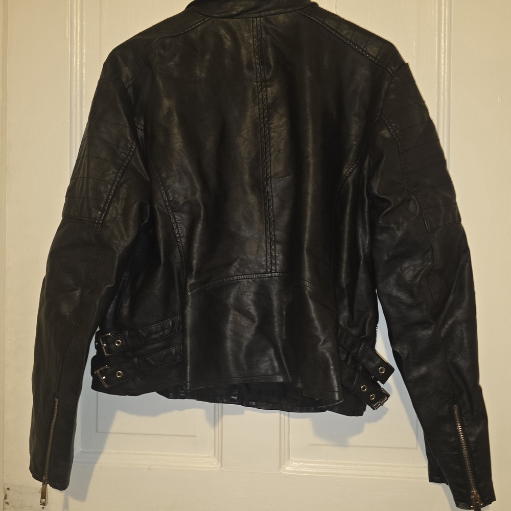 a.n.a Black Faux Leather Moto Jacket - Picture 4 of 5